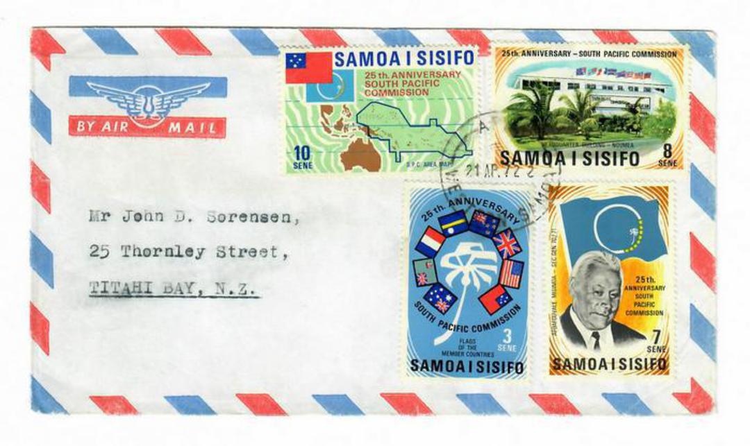 SAMOA 1972 25th Anniversary of the South Pacific Commission. Set of 4 on first day cover. - 32109 - FDC image 0
