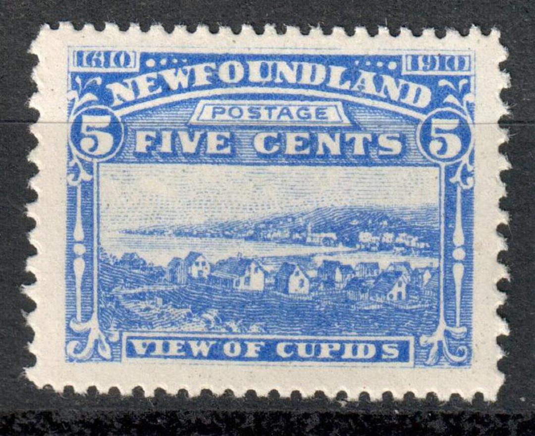 NEWFOUNDLAND 1910 5c Bright Blue. Perf 14 x 12. Very lightly hinged. - 5438 - LHM image 0