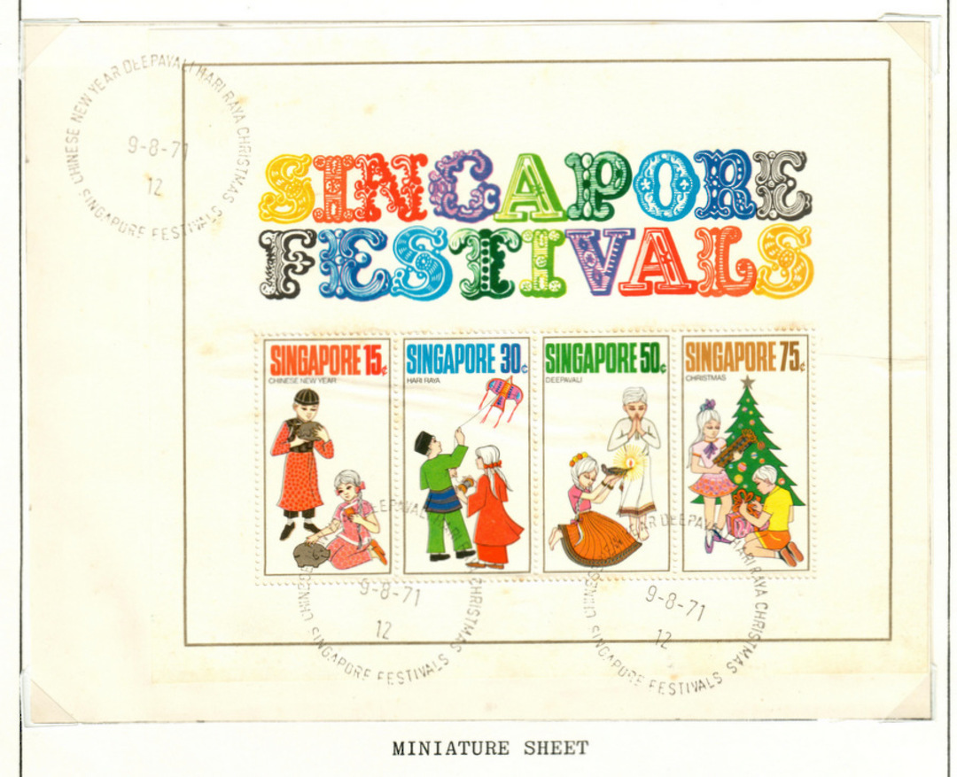 SINGAPORE 1971 Singapore Festivals. Miniature sheet. - 59677 - VFU image 0