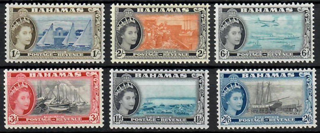 BAHAMAS 1954 Elizabeth 2nd Selection of the low value definitives. Thematic Ships. - 70485 - Mint image 0
