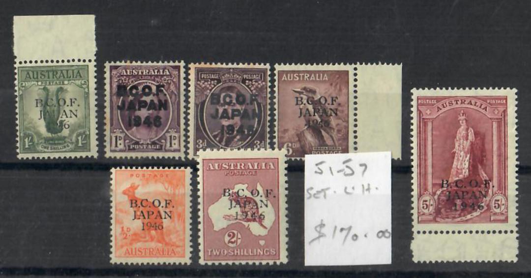BRITISH COMMONWEALTH OCCUPATION of JAPAN 1946 Definitives. Set of 7. - 25805 - LHM image 0