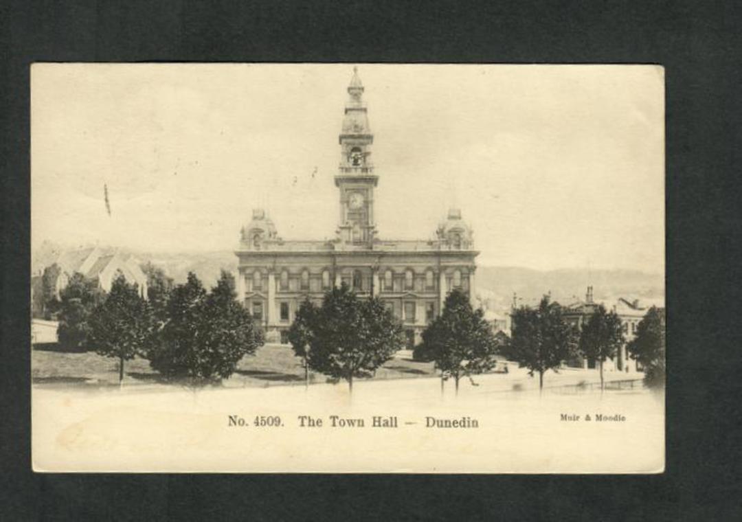 Early Undivided Postcard by Muir & Moodie of Town Hall Dunedin. See 249111. - 249110 - Postcard image 0