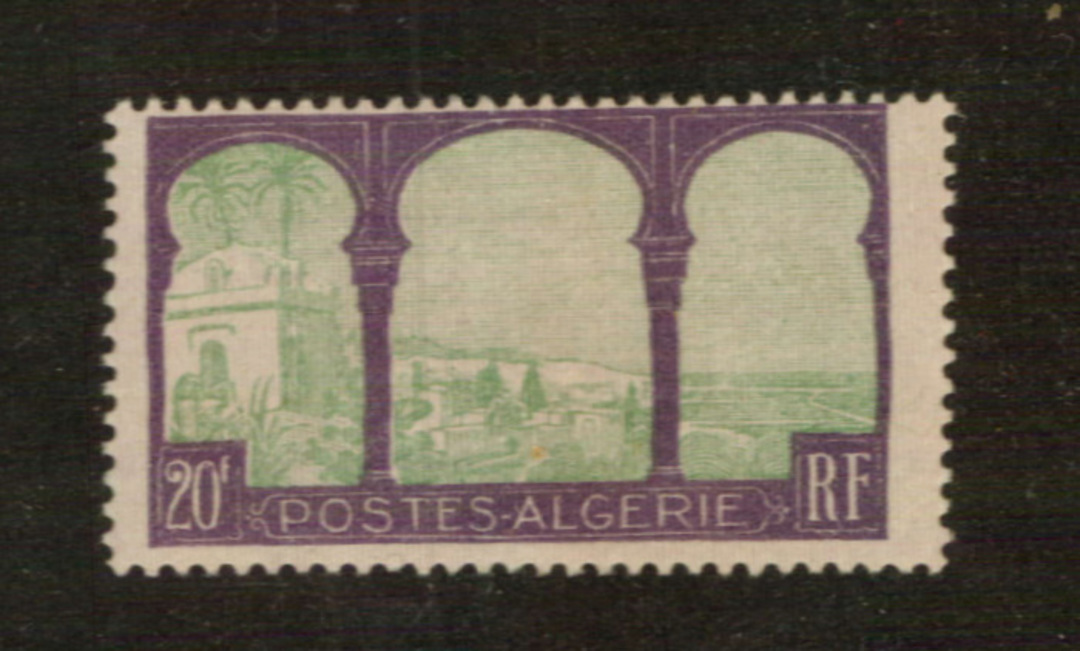 ALGERIA 1926 Definitive 20fr Yellow-Green and Bright Violet. - 76437 - Mint image 0