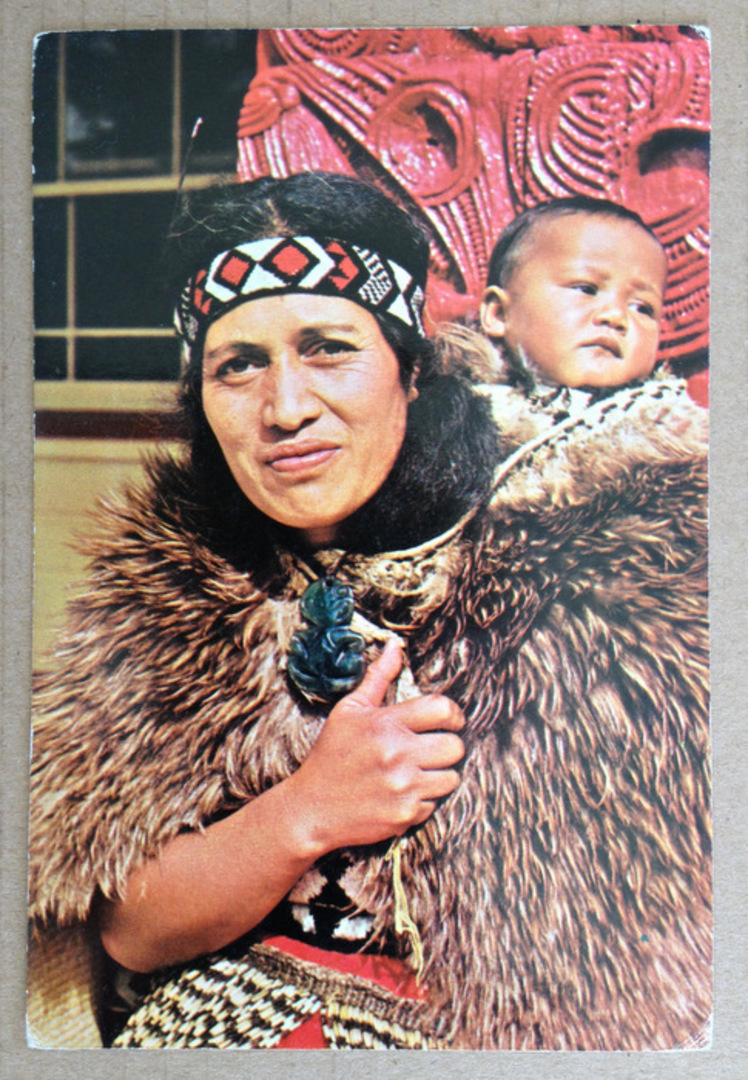 Modern Coloured Postcard of Maori mother and child. - 449589 - Postcard image 0