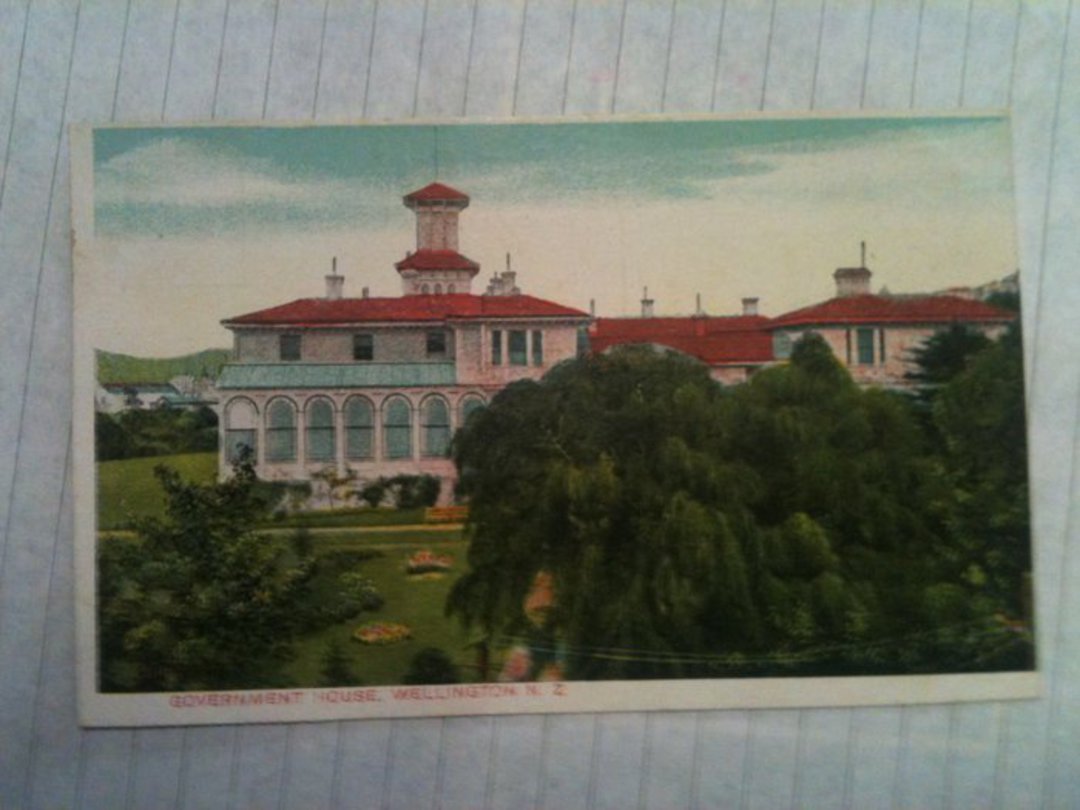 Coloured postcard of Government House Wellington. - 47665 - PcardFine image 0
