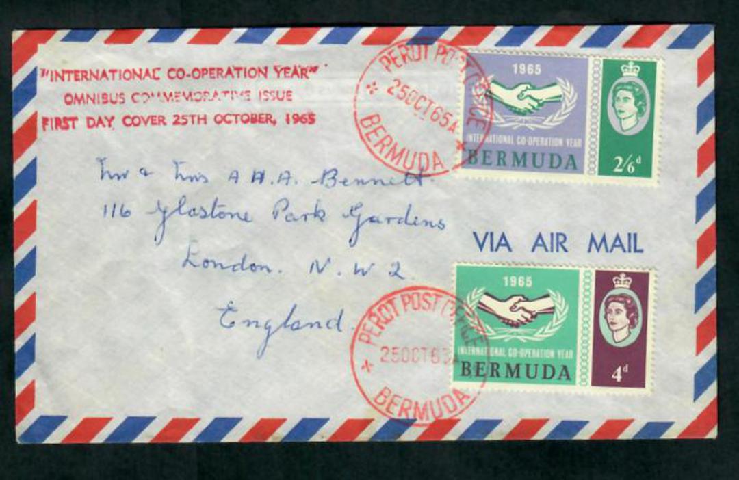 BERMUDA 1965 International Co-operation Year. Set of 2 on first day cover. - 31654 - FDC image 0