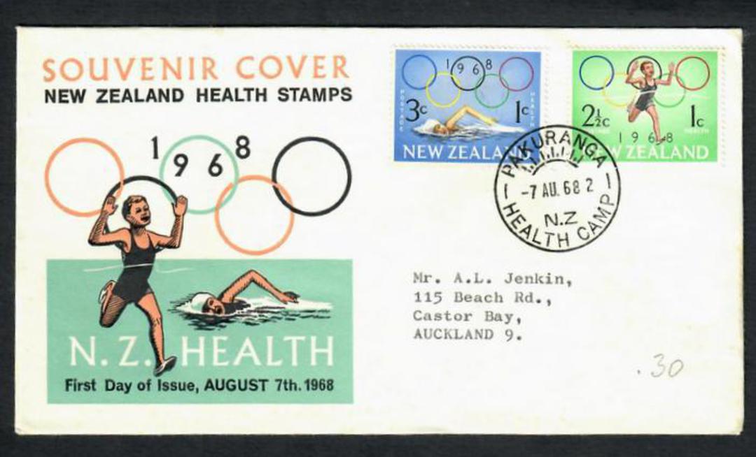 NEW ZEALAND 1968 Health. Set of 2 on first day cover postmarked at Pakuranga Health Camp. - 31449 - FDC image 0