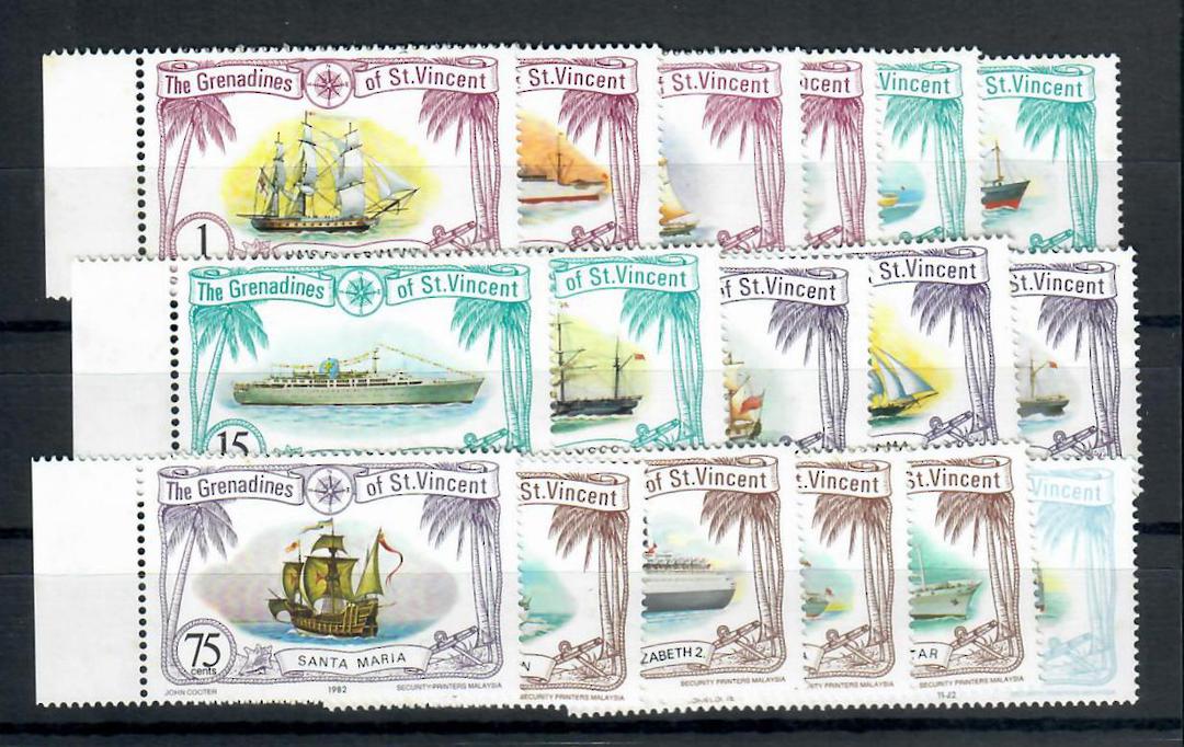 ST VINCENT Grenadines 1982 Ships. Definitive set of 17. - 20570 - UHM image 0