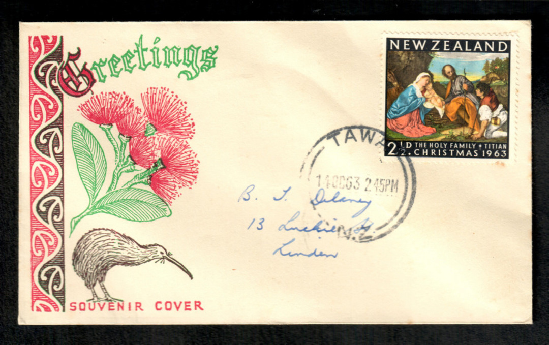 NEW ZEALAND 1963 Christmas on illustrated first day cover. Generic Greetings cover. - 35855 - FDC image 0
