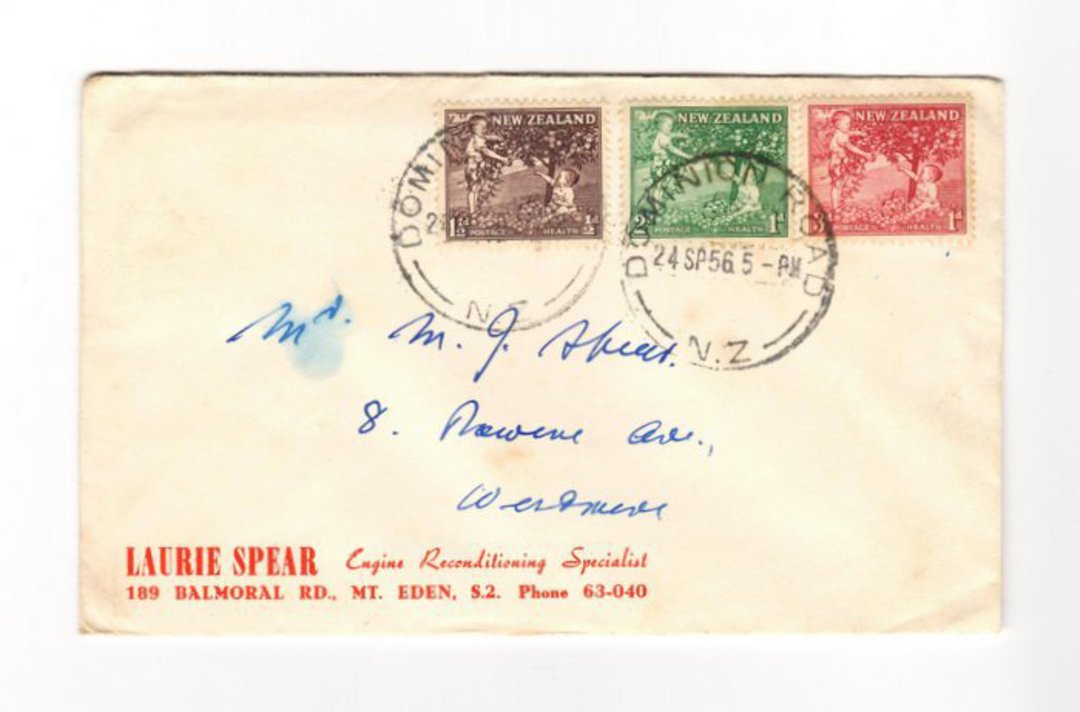 NEW ZEALAND 1956 Letter from Laurie Spear Engine Reconditioning Specialist Mt Eden. - 38150 - PostalHist image 0