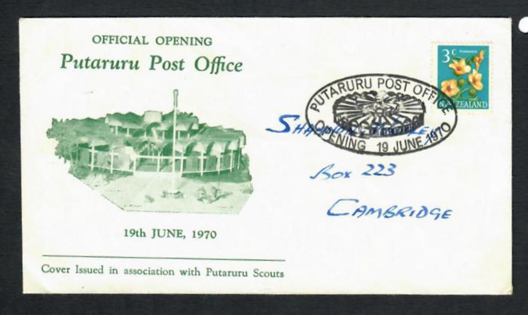 NEW ZEALAND Postmark Hamilton PUTARURU POST OFFICE Opening 19/6/70. Special Postmark on illustrated cover. - 31547 - PostalHist image 0