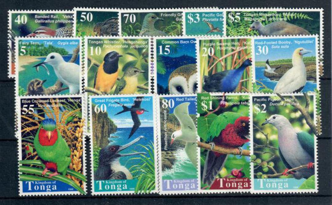 TONGA 1998 Birds. Set of 15. - 20311 - UHM image 0