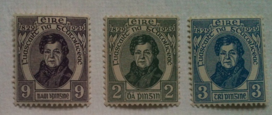 IRELAND 1929 Centenary of Catholic Emancipation. Set of 2. The 9d is never hinged. - 322 - Mint image 0