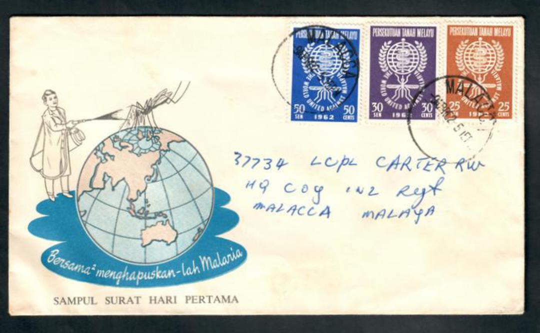 MALAYAN FEDERATION 1962 Malaria Eradication. Set of 2 on first day cover. - 131939 - FDC image 0