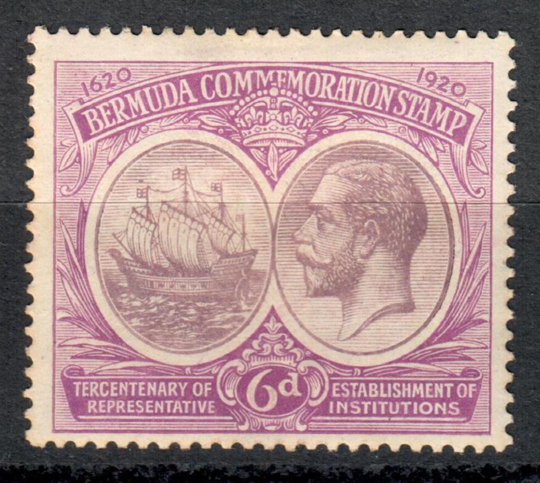 BERMUDA 1920 Tercentenary of Representitive Institutions. Ist series. 6d Dull and Bright Purple. - 8252 - LHM image 0