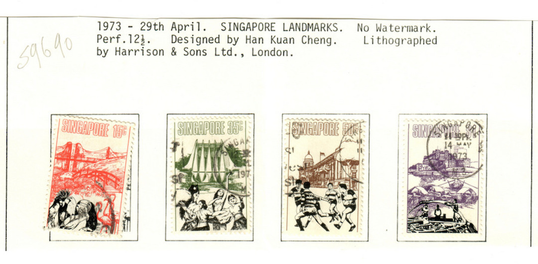 SINGAPORE 1973 Landmarks. Set of 4. - 59690 - VFU image 0
