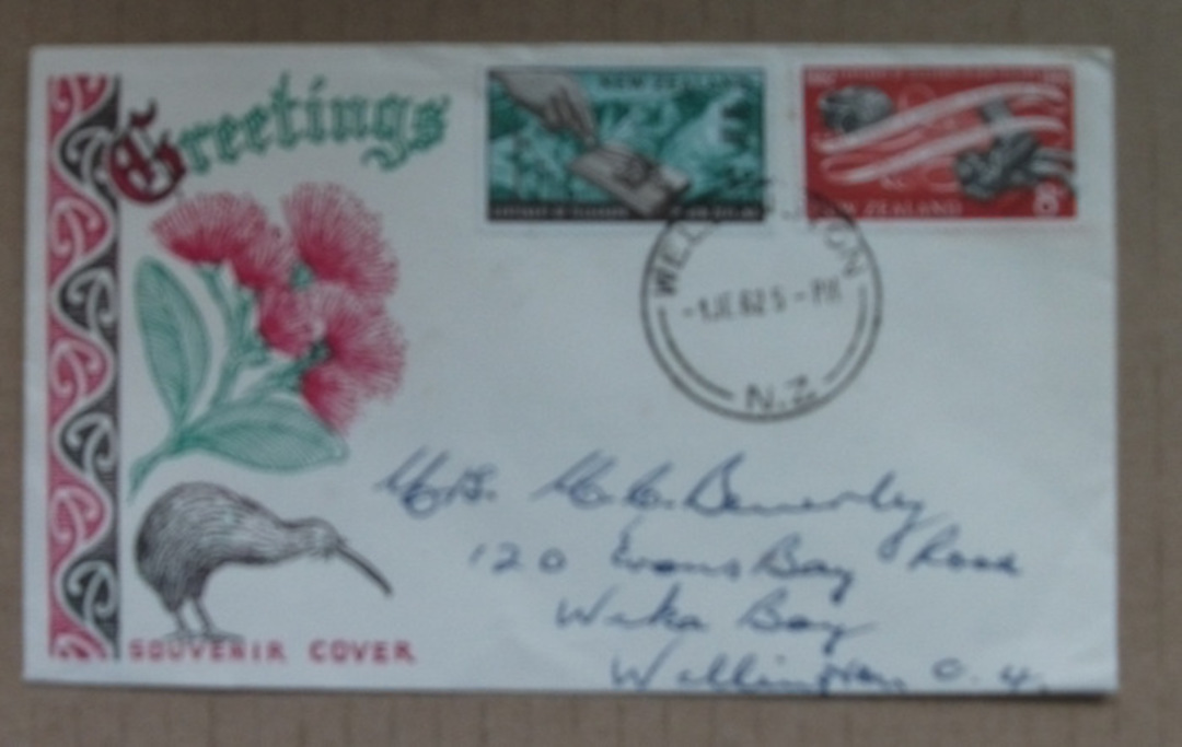 NEW ZEALAND 1962 Centenary of the Telegraph. Set of 2 on illustrated first day cover. The cover is a Greetings cover. - 37940 - image 0
