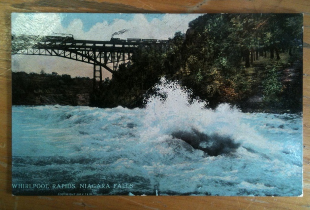 CANADA Whirlpool Rapids Niagra Falls. Single Arch Bridge Grand Trunk Railway System. - 40643 - Postcard image 0