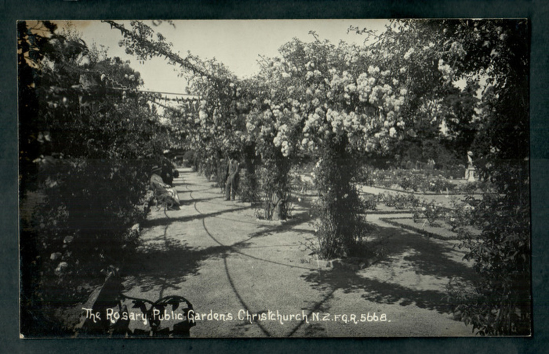 Real Photograph by Radcliffe of The Rosary Public Gardens Christchurch. - 48480 - Postcard image 0