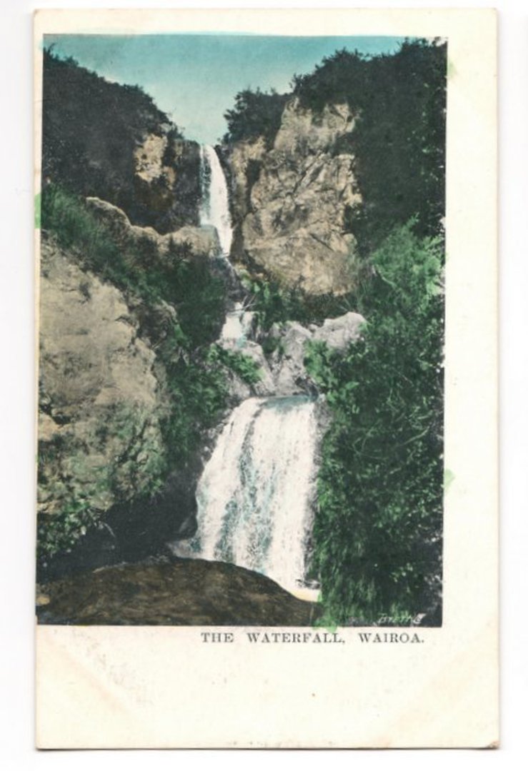 Early Undivided Coloured Postcard of The Waterfall Wairoa. - 246129 - Postcard image 0