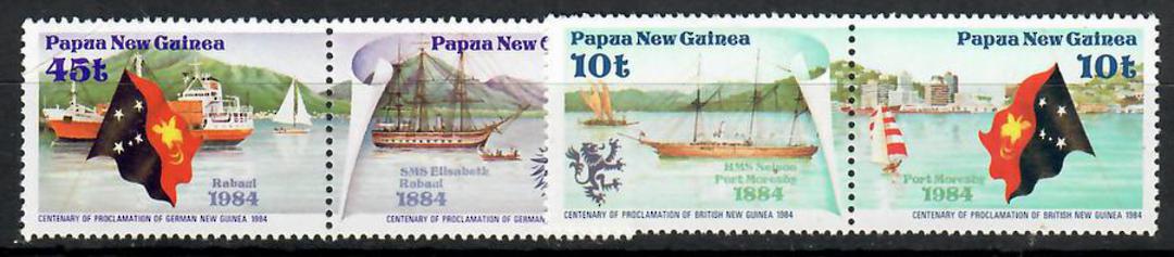 PAPUA NEW GUINEA 1984 Centenary of the Proclmation of the Protectorates. Set of 4 in joined pairs. - 70506 - UHM image 0