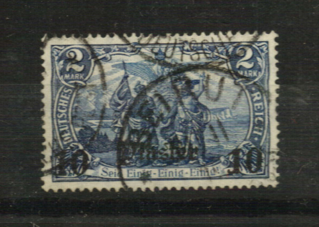 GERMAN POs in TURKISH EMPIRE (Levant) 1905-12.  10pi on 10mk blue Cancelled BEIRUT. Good centering and perfs. - 21152 - FU image 0