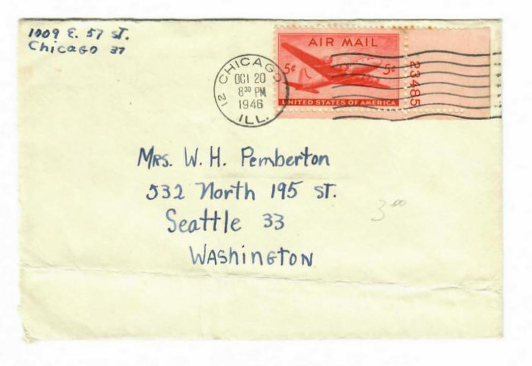 USA 1946 Airmail Letter to New Zealand. image 0