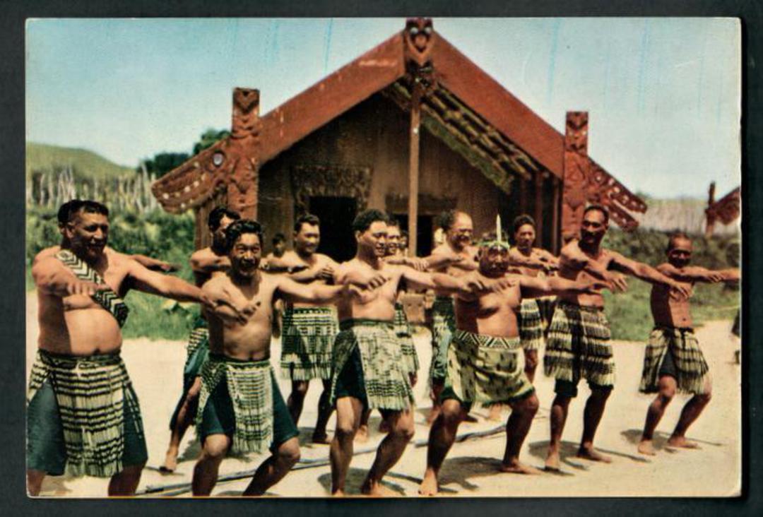 Coloured postcard of Maori Haka. - 49654 - Postcard image 0