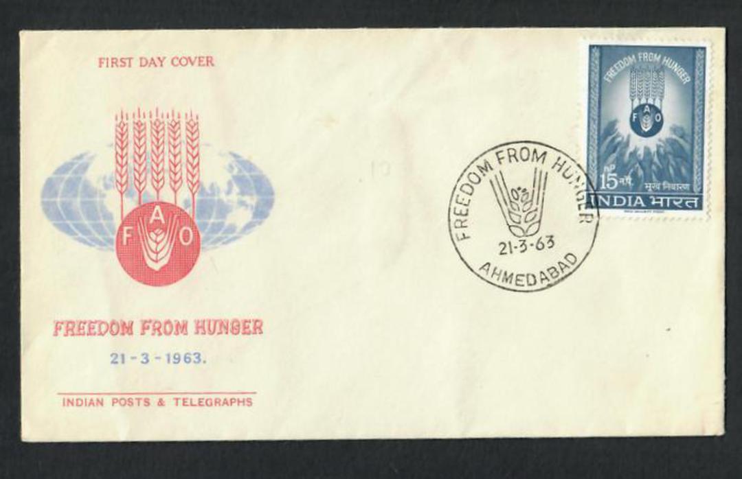 INDIA 1963 Freedom from Hunger on first day cover. - 31930 - FDC image 0
