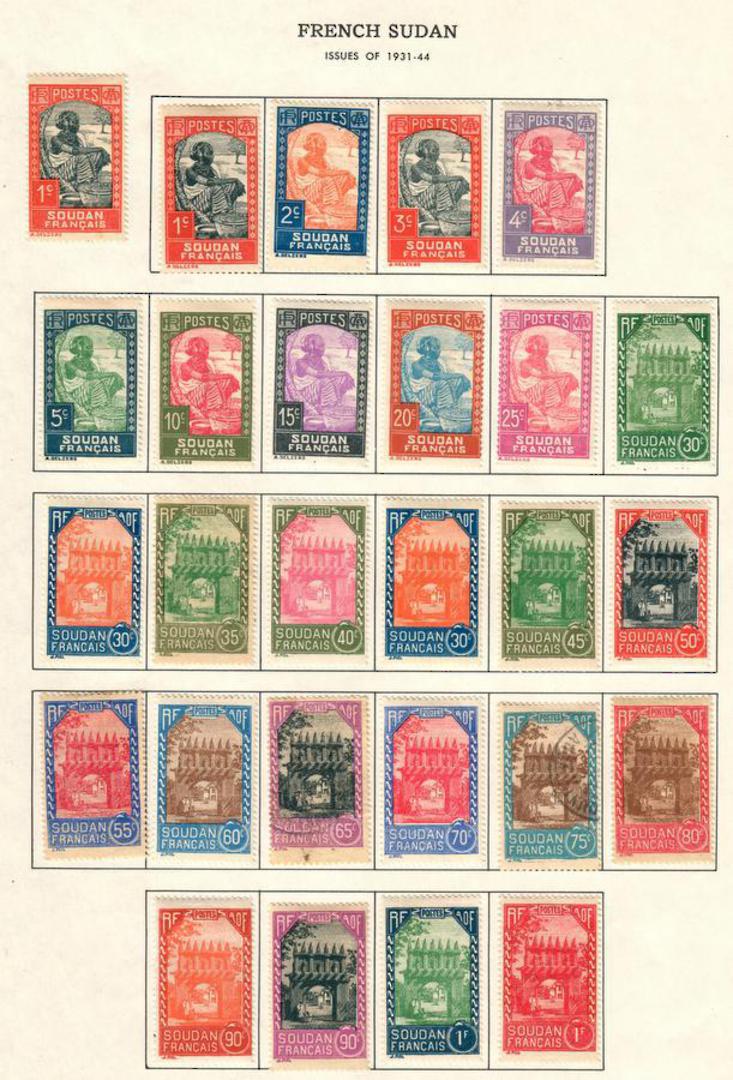 FRENCH SUDAN 1931 Definitives. 37 values of the set of 41. Mostly mint. - 56085 - Mint image 0