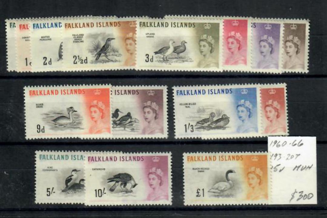 FALKLAND ISLANDS 1960 Elizabeth 2nd Definitives. Set of 15. - 20139 - UHM image 0