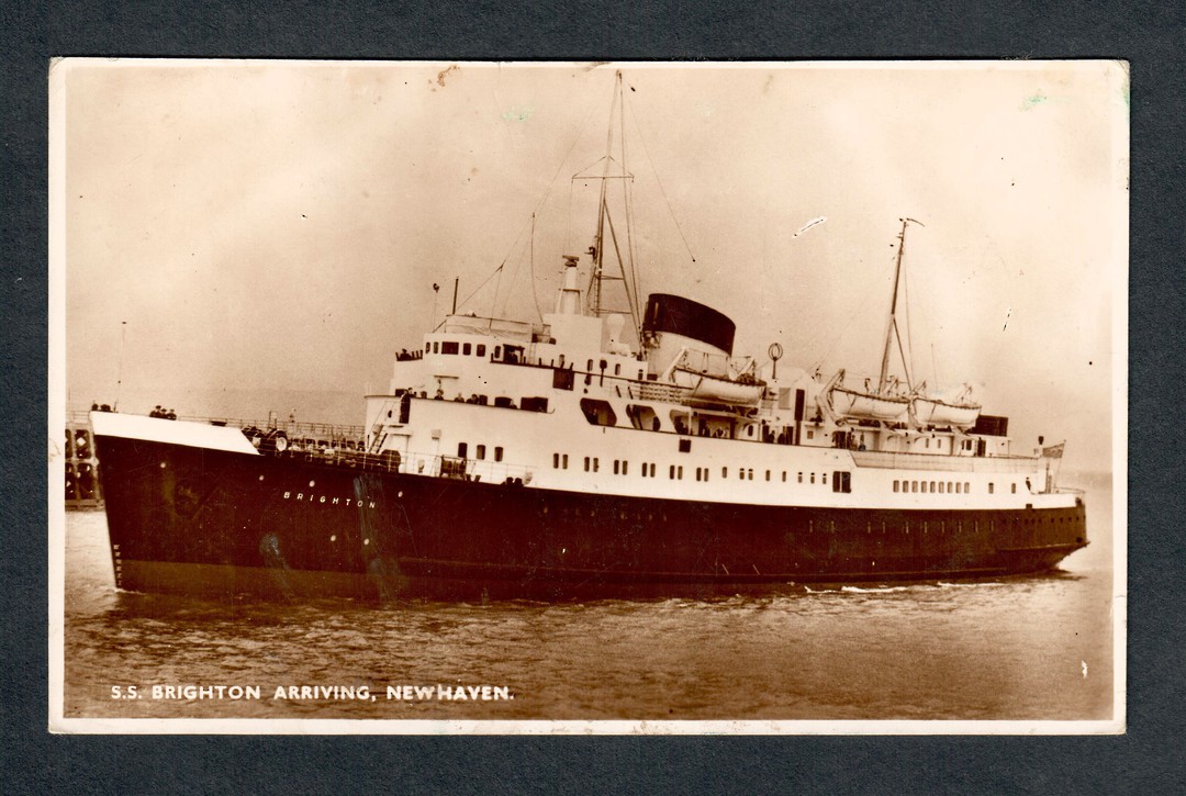 Real Photograph of S S Brighton arriving Newhaven. Dated 1951. - 40470 - Postcard image 0