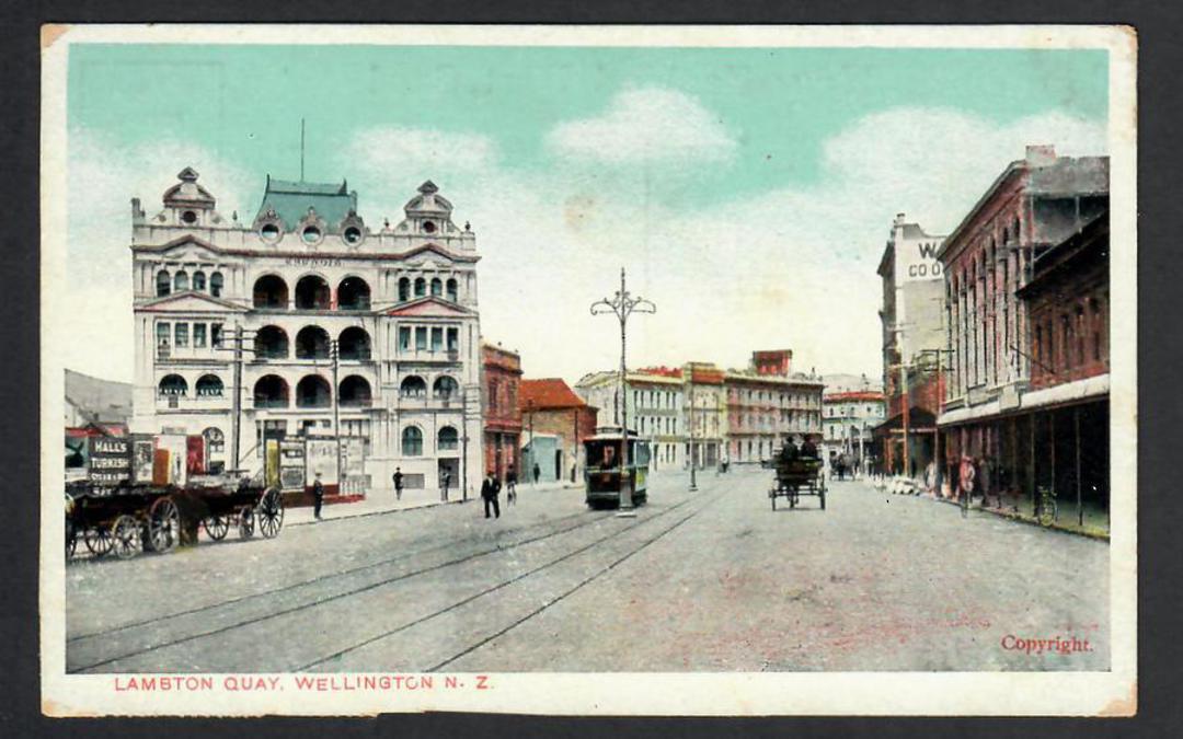 Coloured postcard of Lambton Quay Wellington. - 47726 - PcardFine image 0