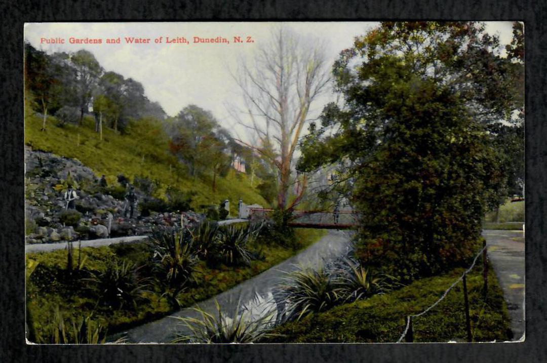 Coloured postcard by Fergusson Bros of the Public gardens and Water of Leith. - 49111 - Postcard image 0