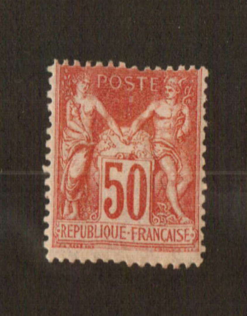 FRANCE 1898 Definitive 50c Carmine-Rose on tinted paper. - 74535 - Mint image 0