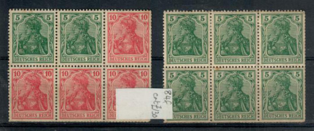 GERMANY 1913 Booklet pane SG 84f. Original gum is almost washed right out. Blunt perfs right lower corner. No rust. Also another image 0