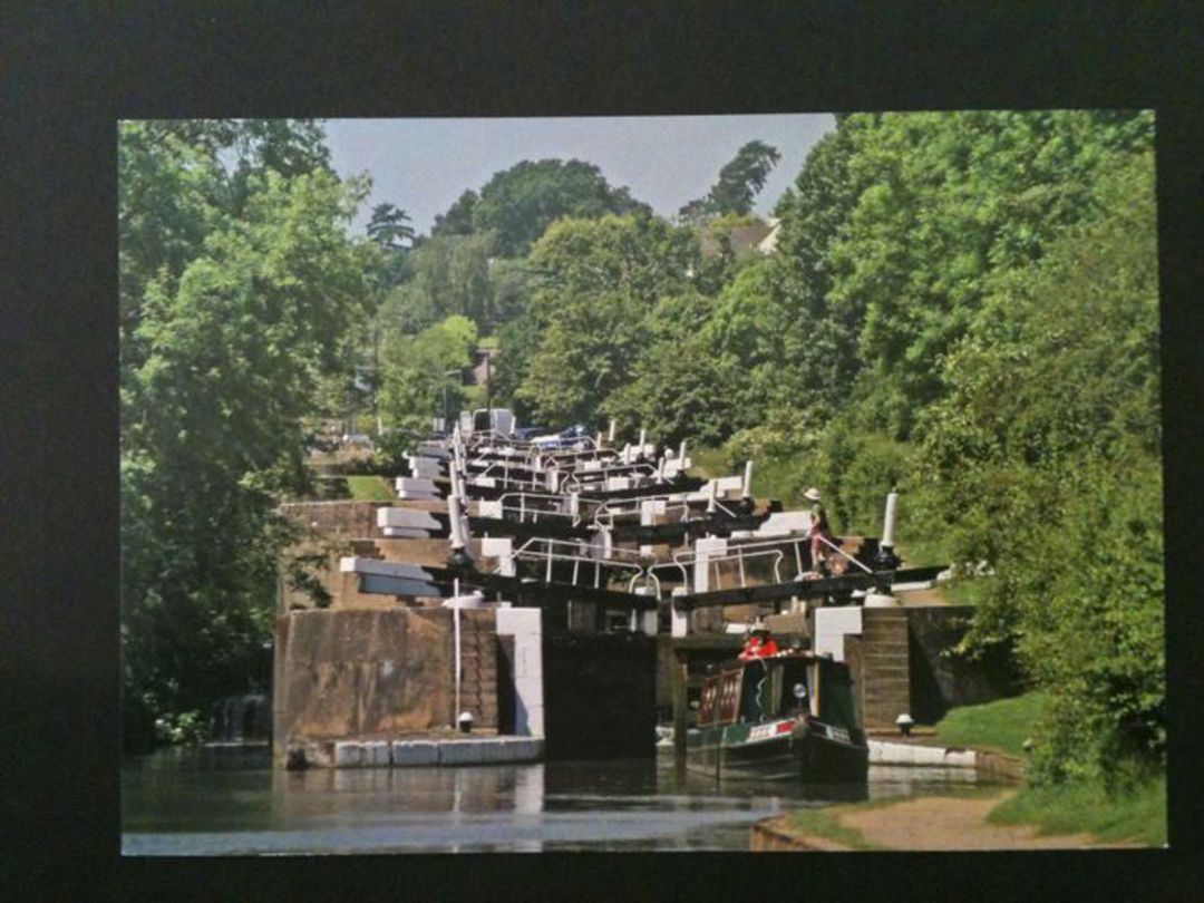 Modern Coloured Postcard of Hatton Locks Grand Union Canal. - 440045 - Postcard image 0
