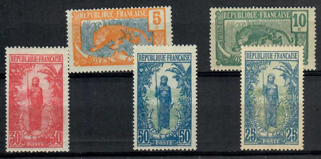 MIDDLE CONGO 1922 Definitives. Set of 5. - 24505 - Mint image 0