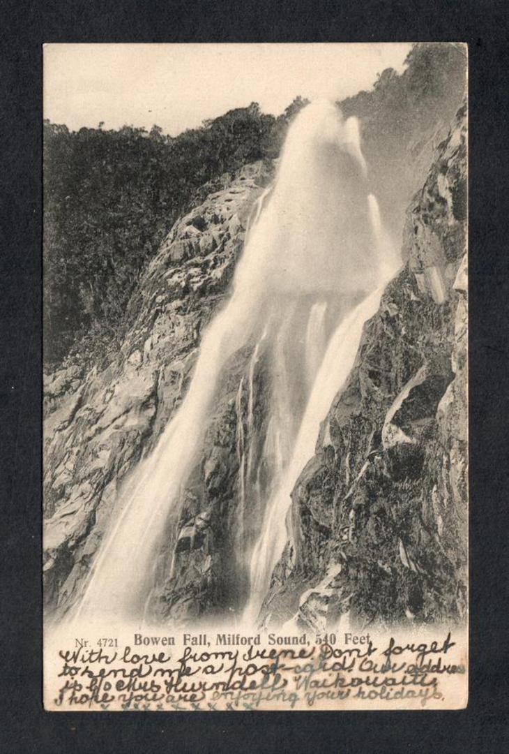 Early Undivided Postcard by Muir & Moodie of Bowen Fall Milford Sound. - 249816 - Postcard image 0