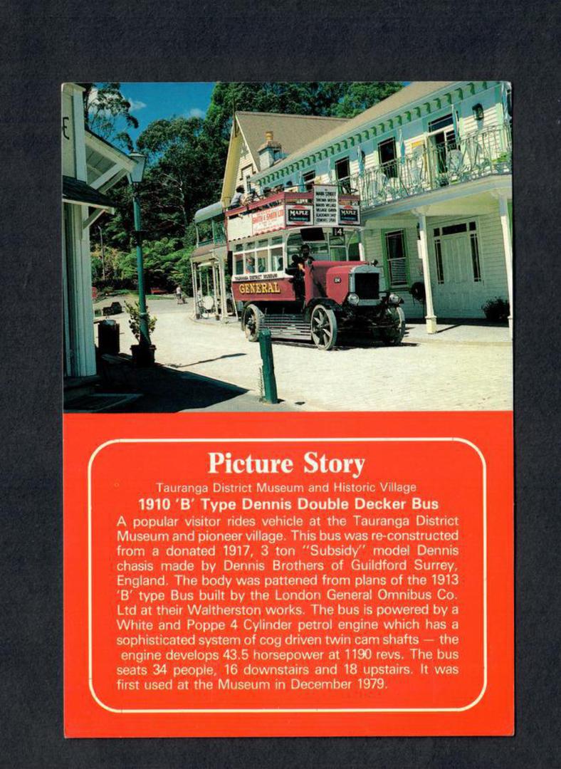 Modern Coloured Postcard of Tauranga District Museum 1910 B Type Double Decker Bus. - 446372 - Postcard image 0