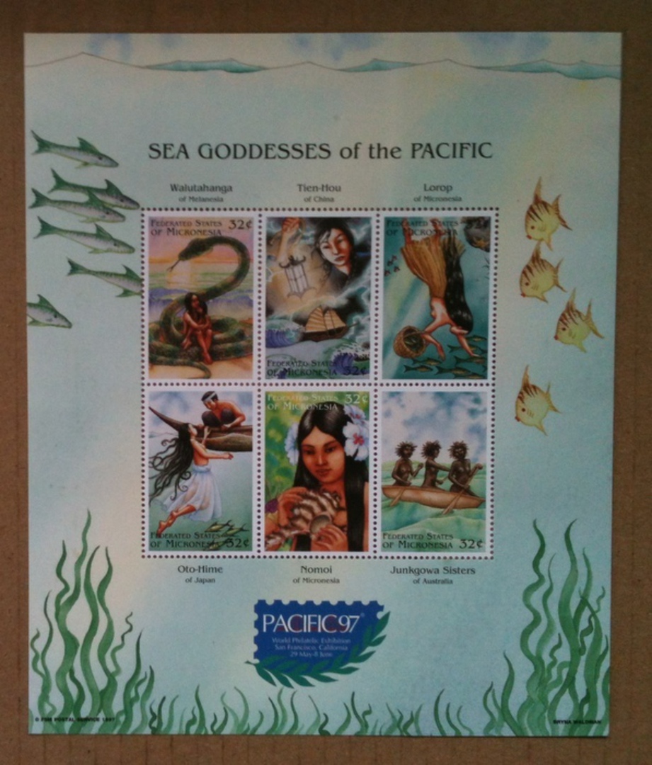 MICRONESIA 1997 Pacific '97 International Stamp Exhibition. Sheetlet of 6 with exhibition logo. - 54030 - UHM image 0