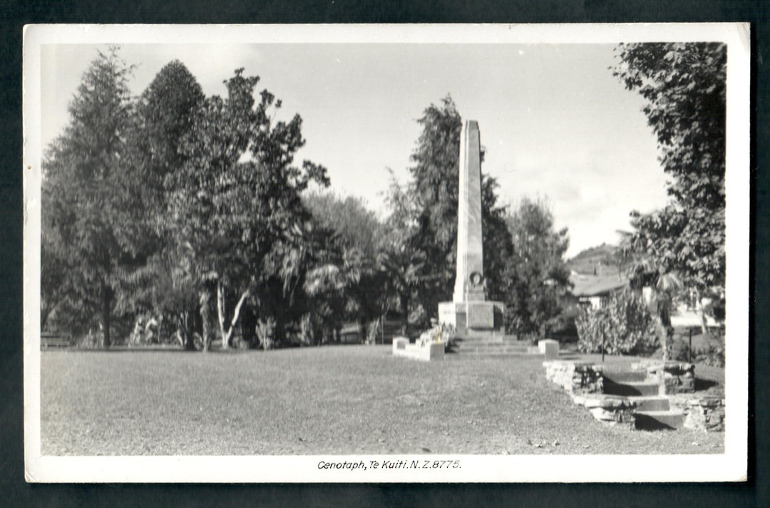Real Photograph by A B Hurst & Son of The Cenotaph Te Kuiti. - 46421 - Postcard image 0