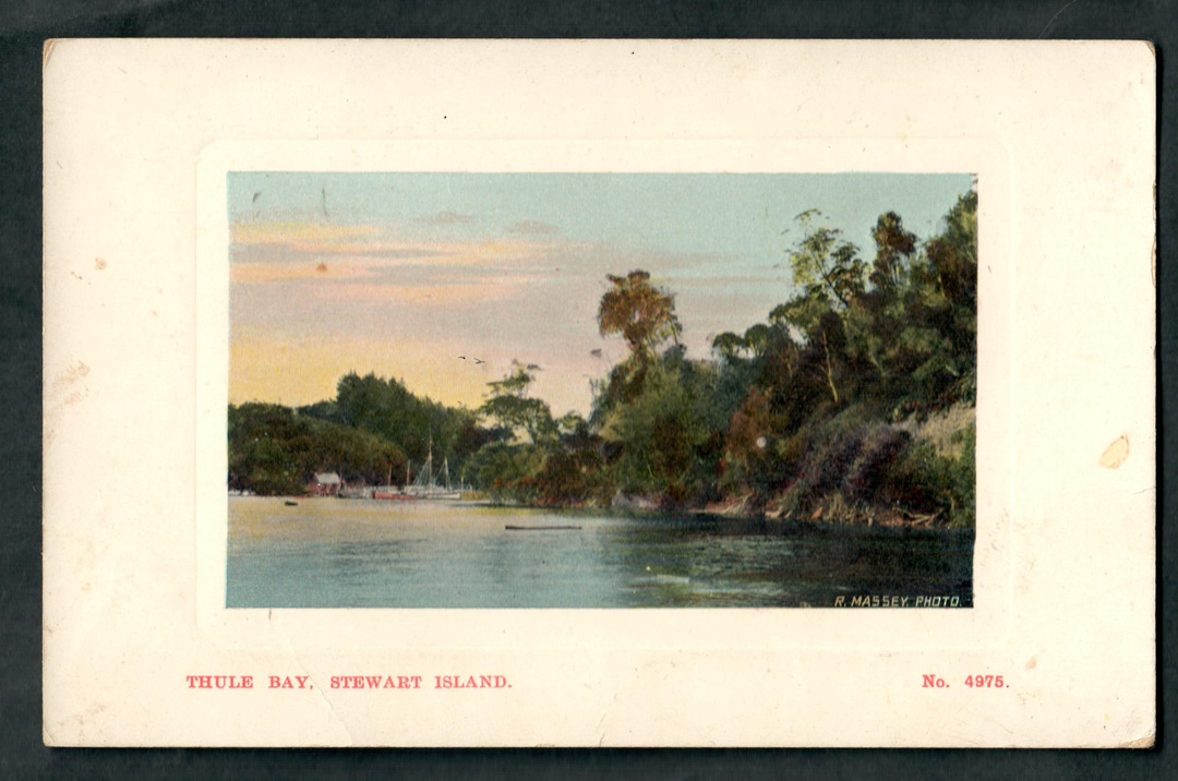 Coloured postcard of Thule Bay Stewart Island. - 49397 - Postcard image 0