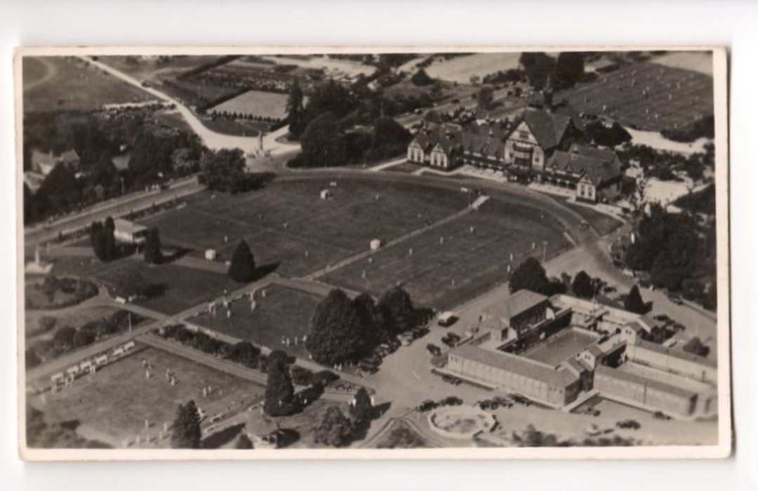 Real Photograph by air of the Grounds of the Government Baths at Rotorua - 46249 - Postcard image 0