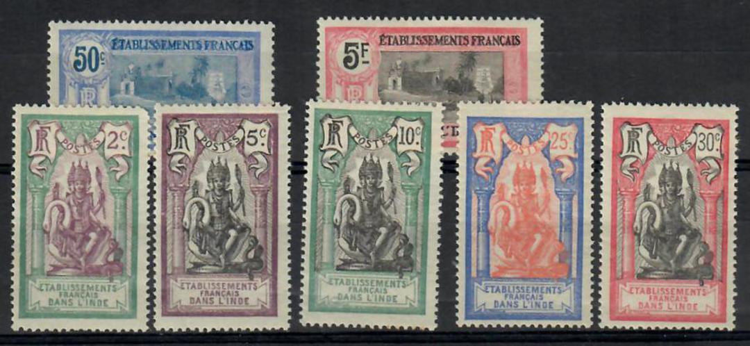FRENCH INDIAN SETTLEMENTS 1922 Definitives. Set of 7. - 23717 - LHM image 0