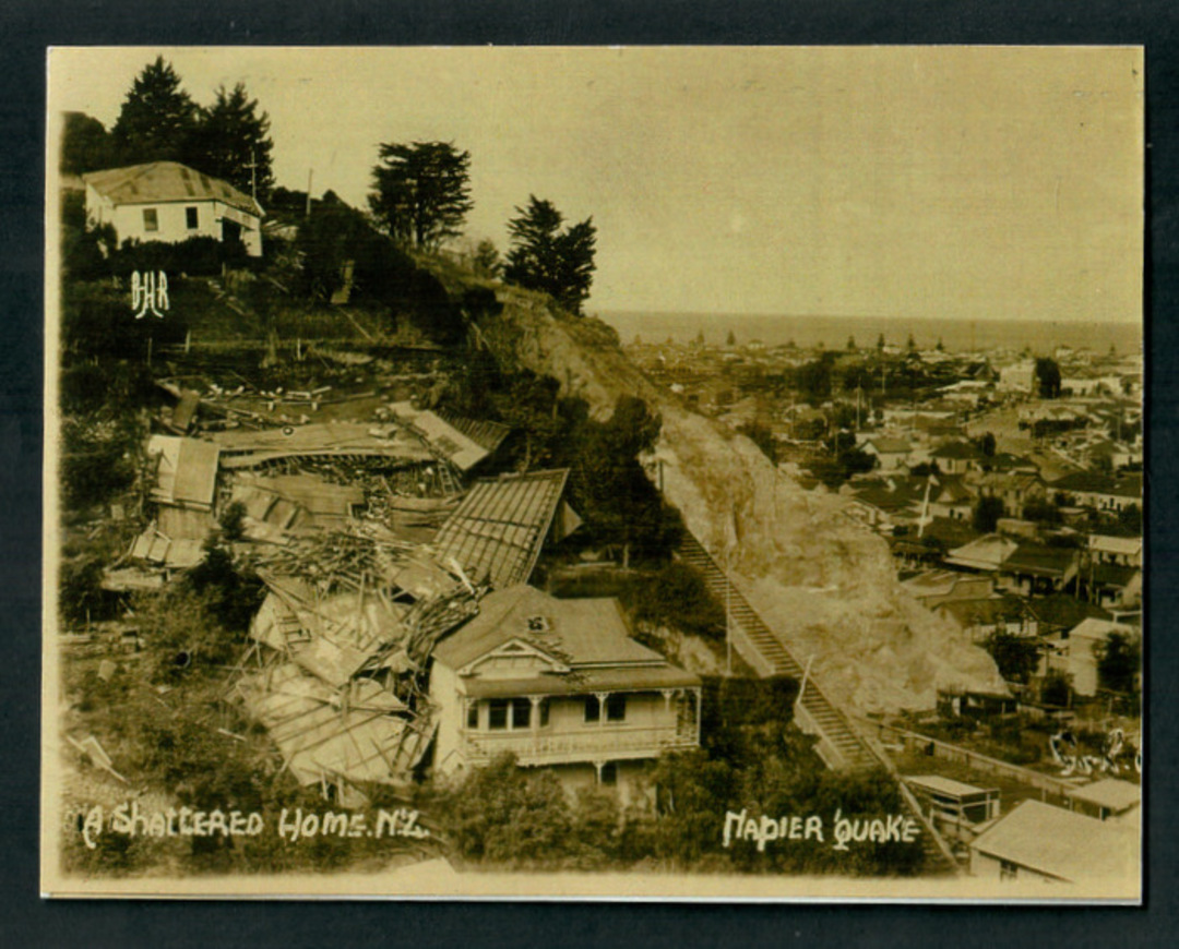 Photograph of Shattered Homes Napier Quake. - 47928 - Photograph image 0
