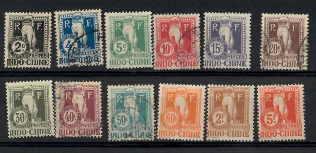 INDO-CHINA 1908 Postage Due. Mixed mint and used set of 13minus the 1fr. - 25316 - image 0