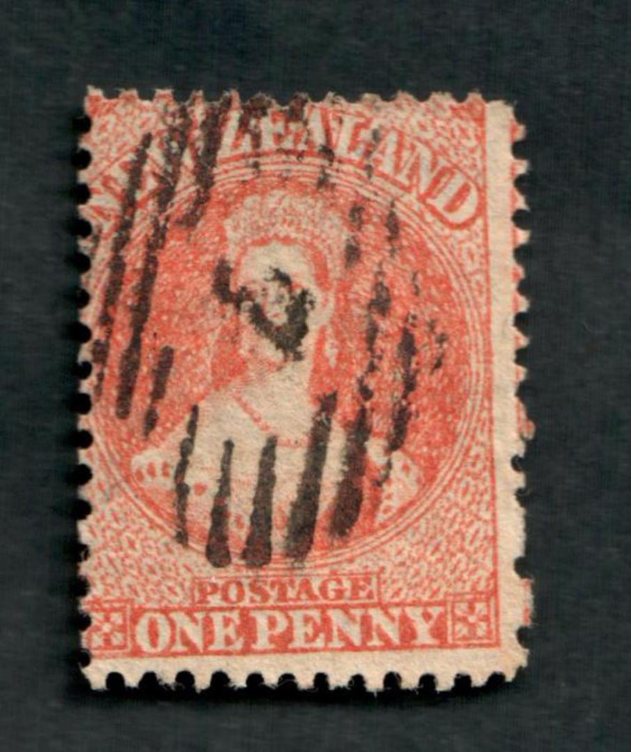 NEW ZEALAND Postmark Numeral 7 on Full Face Queen 1d Vermilion. - 39052 - Postmark image 0