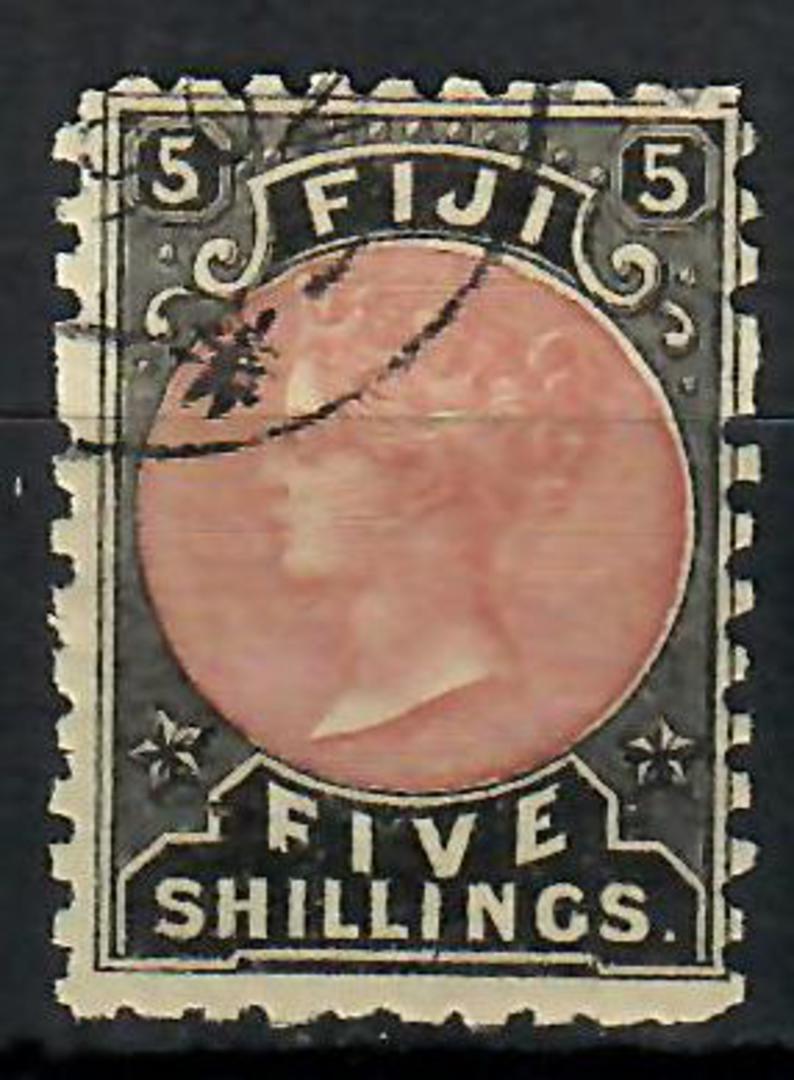 FIJI 1882 Victoria 1st Definitive 5/- Dull Red and Black. - 70533 - VFU image 0