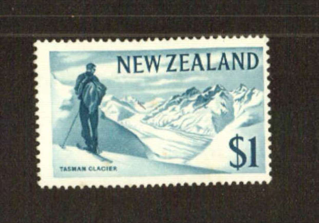 NEW ZEALAND 1967 Decimal Pictorial $1.00 Blue. Very lightly hinged. - 71318 - LHM image 0
